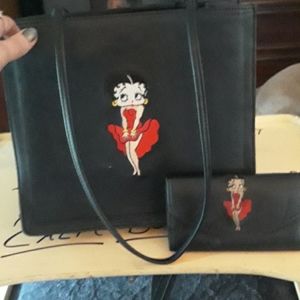 Authentic leather Betty Boop purse and wallet